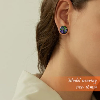 2PCS Acrylic Solid Screw On Ear gauges Art Oil Painting The Scream Epoxy Allergy Free Ear Plugs and Tunnels Stretcher For Women Men Body Piercing Jewelry - size: 22 mm