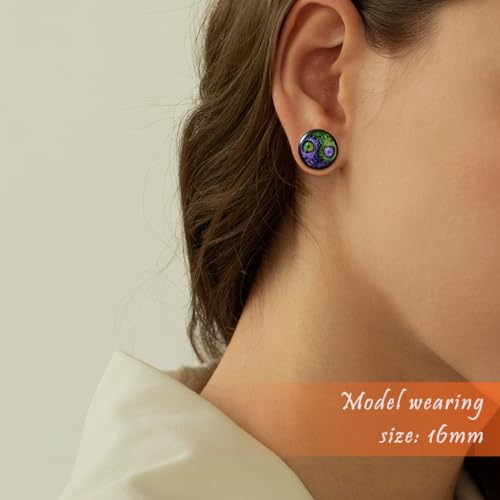 2PCS Acrylic Solid Screw On Ear gauges Art Oil Painting The Scream Epoxy Allergy Free Ear Plugs and Tunnels Stretcher For Women Men Body Piercing Jewelry - size: 30 mm