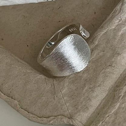 925 Sterling Silver Wide Band Ring Simple Handmade Hammered Chunky Statement Rings Adjustable Boho Thumb Ring for Women Men - color: Pattern 5