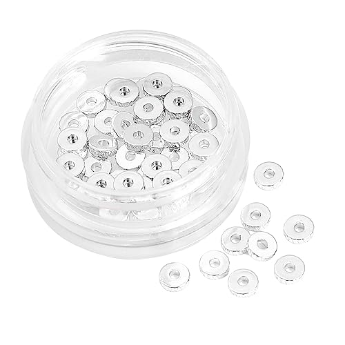 Silver Plated Disk Spacer Beads 4x1.2mm 50pcs for Jewelry Making Findings Non Tarnish - color: Silver, size: 4x1.2mm Disk
