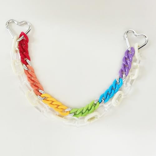 Colorful Acrylic Pants Pocket Chain Hip Hop Jeans Chain,Acrylic Chain Strap for Purse Handbag Diy Accessory - style: 2 Layer/Clear White Colorful
