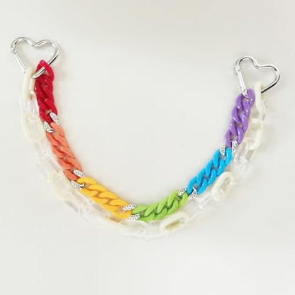Colorful Acrylic Pants Pocket Chain Hip Hop Jeans Chain,Acrylic Chain Strap for Purse Handbag Diy Accessory - style: 2 Layer/Clear White Colorful