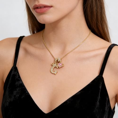 18K Gold & Silver Plated Initial Necklaces for Women - color: G-Gold