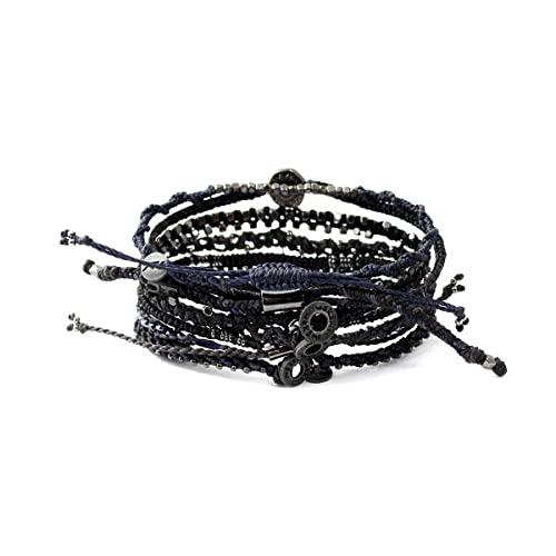 Wakami Charm Bracelet Stack Beaded Stackable Bracelets for Women - color: Dark Night | 6.5IN