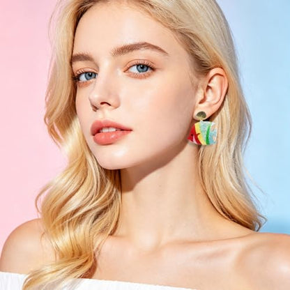 Cute Acrylic Tropical Fish Earrings Creative Parrot Hornbill Drop Dangle Earrings Stylish Animal Statement Earrings Daily Wear Jewelry for Women - color: Colorful Fish