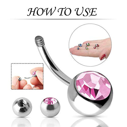 OMAIGAR Belly Rings for Women, Surgical Stainless Steel Belly Button Rings, Ideal Gift with Cute Package