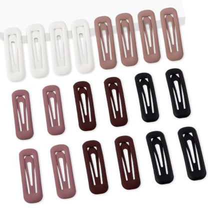 20 PCS Small Rectangle Hair Barrettes For Women Non Slips Snap Clips For Thin Fine Hair,Matte Black Dark Red White,1.97 x 0.55Inch - color: Matte Black Dark Red White