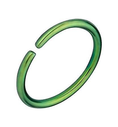 Forbidden Body Jewelry 18G Surgical Steel IP Plated Seamless Nose Ring & Cartilage Hoop with Comfort Round Ends (Sold Individually) - style: 18G 8mm Green
