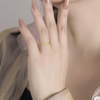 Dankadi Simple Fashion S925 Sterling Silver Ring Smooth Plain Dome Comfort Solid Silver Wedding Ring For Men & Women 3.5 mm 3-13# 24k Real Gold Plated Jewelry - color: 2MM Gold