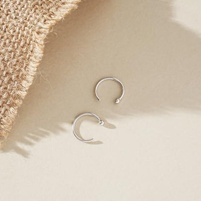 CHIC & ARTSY Half Hoop Earrings 925 Sterling Silver Huggie Earrings for Women Hypoallergenic Sterling Silver Small Huggie Hoop Earrings for Women - color: #6 half hoop
