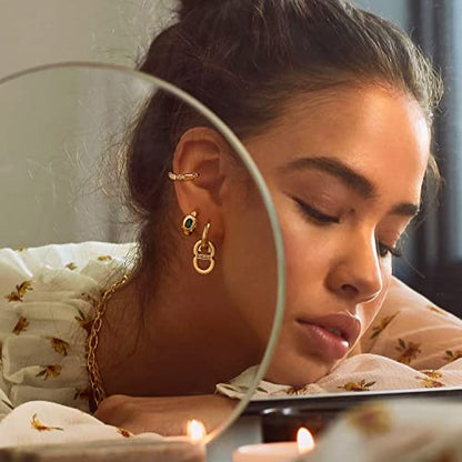 Women Ear Cuff Earring Gold Non Pierced Ear Cartilage Clip on Wrap Hoop 14K Gold Filled Tiny Boho Beach Simple Minimalist Delicate Handmade Hypoallergenic Jewelry Gift-Sold as Single/Pair - style: Tube B