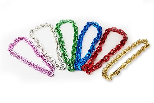 Passed colorfast test 39-inch Large Plastic Chain Necklace with Gift Box | 2/4 Pack with Gift Box,Gold Plastic Chain,Hip Hop Rapper Style, Fade Resistant,Detachable,for Parties, Awards,Prizes, Unisex - color: Gold-4pcs