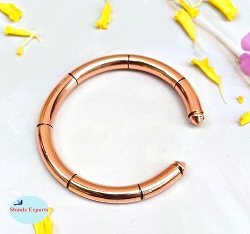 SHINDE EXPORTS pure copper bracelets cuf kada bangle for men and women - style: Heavy 95gms with notches