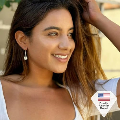 Cate & Chloe Alessandra 18k Gold-Plated Dangle Earrings for Women with Simulated Diamond Crystals | Hypoallergenic Earring Jewelry Gift for Her on Mother’s Day, Birthday, Wedding - color: White Gold