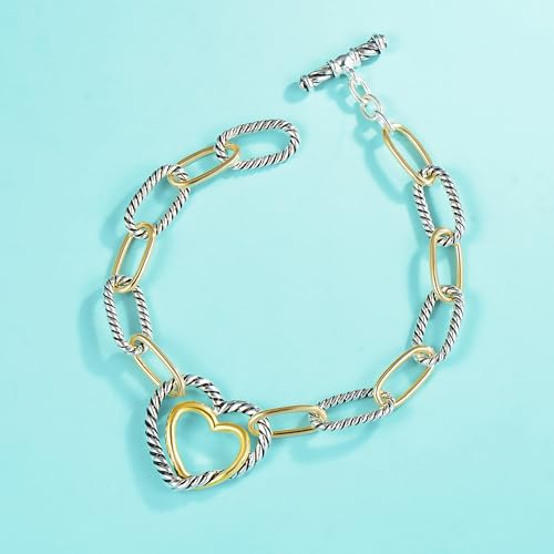 UNY JEWEL Jewelry Make a Statement with Foxtail Link Chain Bracelet Designer Brand Inspired Women Valentine - color: Heart Twisted