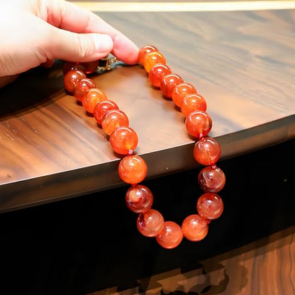 JNF Chunky Beaded Necklaces Women Large Big Ball Bead Choker Necklace Bold Statement Beads jewelry Gift - color: amber