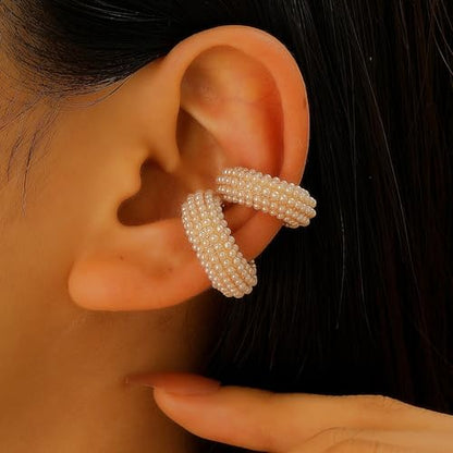 Ear Cuffs Non Piercing for Women Dainty Pearl Ear cuff Earring Stack Earrings Set Lightweight Jewelry Trendy Gifts