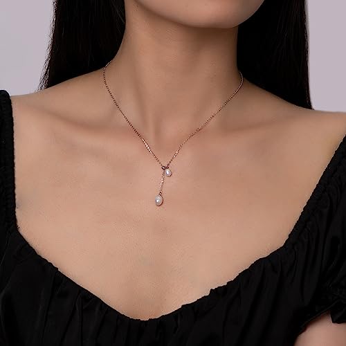 925 Sterling Silver Dainty Freshwater Cultured Pearl Choker Necklace White Genuine Real Pearl Charm Necklaces Jewelry Gifts for Her - color: Choker Y-Silver