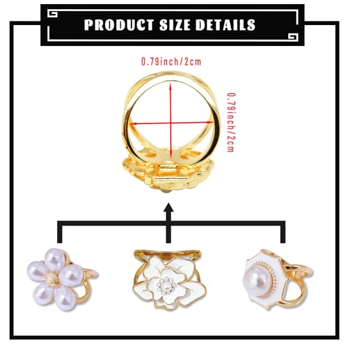 3pcs Fashion Scarf Ring Clip 3 Rings Silk Scarves Clip For Women Shawl Clip Buckle Gold Smooth Scarf Brooches Buckle - color: Scarf clip J-3PCS