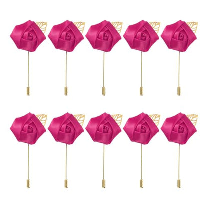 MECCANIXITY Groom Boutonnieres Rose Boutonnieres Pins for Wedding - color: Rose Red