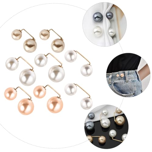 VILLCASE 8pcs Faux Pearl Brooch Pins Sweater Shawl Clips Clothing Accessories Collar Safety Buckles Women’s Lapel Decorations for Cardigans and Dresses