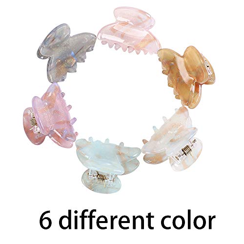 Molans 12 Pcs Small Hair Clips Mini Claw Jaw Clips Women Girls Thin Hair | Tiny Short Acrylic Cute Clips Non Slip Little Hair Accessories Clamps for Half Updo Styling Fine Hair Bangs Kids Toddlers - color: sequins