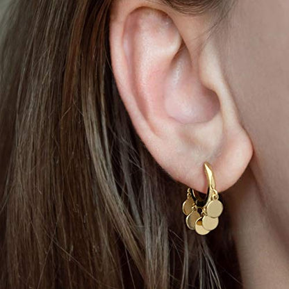 LOYATA Gold Huggie Hoop Earrings 14K Gold Plated Dainty Small Simple Hypoallergenic Jewelry Gift for Women - style: Wafer-1