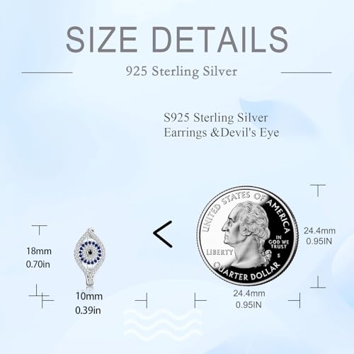 Blue Evil Eye/Celtic/Owl/Moonstone/Paw Print/Cubic Zirconia Hoop Earrings for Women 925 Sterling Silver Women Earrings Jewelry - style: eye C
