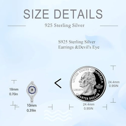 Blue Evil Eye/Celtic/Owl/Moonstone/Paw Print/Cubic Zirconia Hoop Earrings for Women 925 Sterling Silver Women Earrings Jewelry - style: eye C