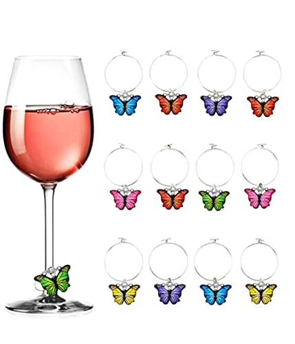 Zhiheng 50 Pack Alloy Butterfly Charms Monarch Butterfly Enamel Pendant Beads for Jewelry Making DIY Earring Necklace Bracelets Accessories Wine Charms - color: Blue
