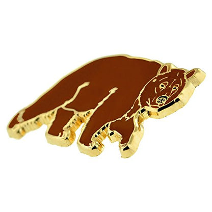 PinMart Wild Animal Enamel Lapel Pin - color: Brown Grizzly Bear Gold Plated, size: 1 Piece