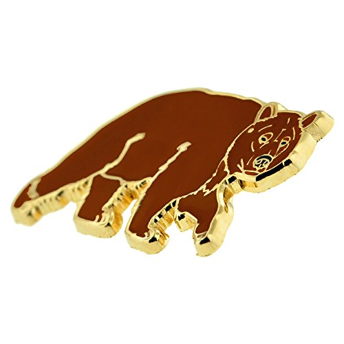 PinMart Wild Animal Enamel Lapel Pin - color: Brown Grizzly Bear Gold Plated, size: 1 Piece
