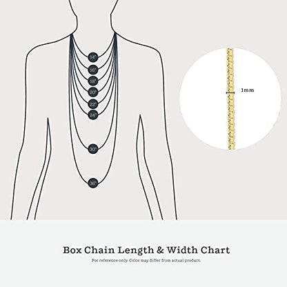 KEZEF 18K Gold Plated 925 Sterling Silver Box Chain Necklace for Women, 1mm Thin & Sturdy Italian Chain Necklace, Rose Gold & Silver Available, 15/16/18/20/22/24/30 - Inch - color: Rose Gold, size: 26 Inch