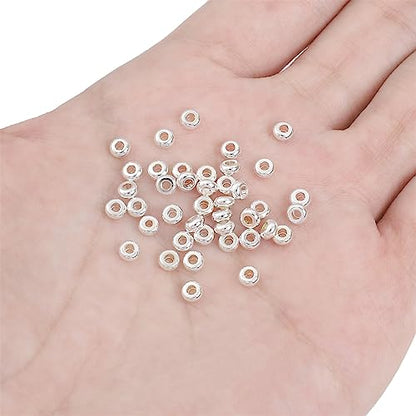 Silver Plated Roudelle Spacer Beads 4x1.8mm 50pcs for Jewelry Making Findings Non Tarnish - color: Silver, size: 4x1.8mm Roudelle
