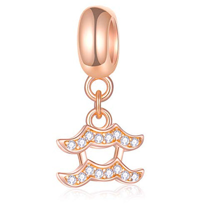 EMOSTAR Zodiac Sign Charms fits European Charm Bracelet – Rose Gold 925 Sterling Silver Necklace Pendant, 12 Horoscope Constellation Dangle CZ Birthstone Beads, Gifts for Women/Men/Birthday - color: Aquarius (1.20 – 2.18)