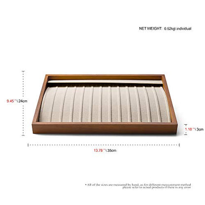 Oirlv Wood 13 Grids Necklace/Bracelet/Pendant Display Tray Jewelry Drawer Organizer Stackable Jewelry Trays (Creamy-white) | Stackable Design,for Jewelry Necklaces Bracelets and Watches,Organizing and Presentinge Legantly on Dressers&in Dresser - color: C