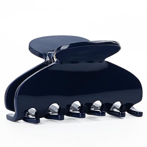 MAORULU Medium Cute Acetate Hair Claw Clips for Women Girls, 3 Inch Navy Claw Clips for Thin & Medium Thick Hair, Durable French Banana Clip with Gift Box (Navy Blue) - color: Navy Blue