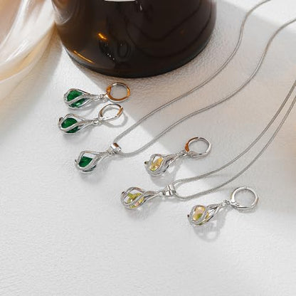 IFKM Silver Jewelry Sets for Women Rhinestone Crystal CZ Bridal Bridesmaid Accessories Necklace Earrings set for Wedding Prom Anniversary Birthday Gifts - color: Yellow