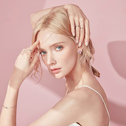 Clip on Earrings Women, 14K Gold Plated Earrings for Sensitive Ears, Fashion Women's Earrings Jewelry Birthday Gift for Wife Grandma Daughter Girls on Christmas Thanksgiving - color: Silver Pink Earrings