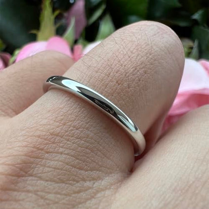 TUTISS 2mm 3mm 4mm 5mm 6mm 7mm 8mm 10mm White Tungsten Rings for Men Women Engagement Wedding Bands Domed Polished Shiny Comfort Fit - color: 2mm White Tungsten