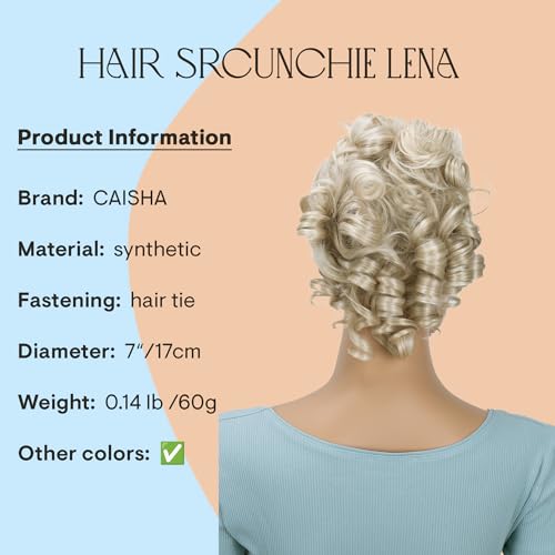 CAISHA Jumbo Hairpiece Scrunchy Updo Voluminous Curly Messy Bun Light Blonde G5L - color: light blonde #22T613 G5L
