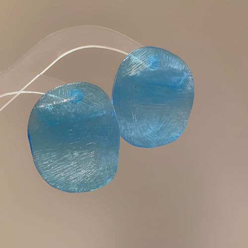Trendy Resin Acrylic Statement Earrings for Women Chunky Geometric Round Drop Stud Styles Fashionable Modern Lightweight Dangle Earring Set - color: B:Blue