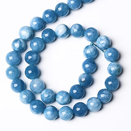 4MM 86PCS Blue Aquamarine Jade Loose Beads for Jewelry Making DIY Bracelet - color: Aquamarine Jade, size: 4mm
