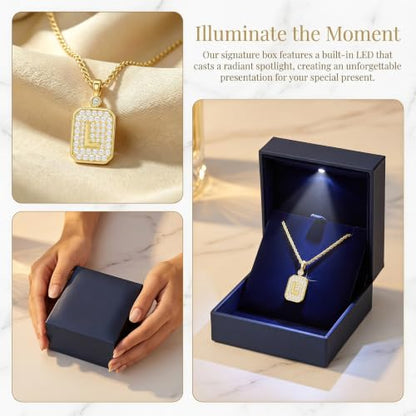 Initial Necklaces for Women 18K Gold Plated Letters Pendant Necklace Personalized Jewelry Birthday Gifts Wife Anniversary for Women Mom