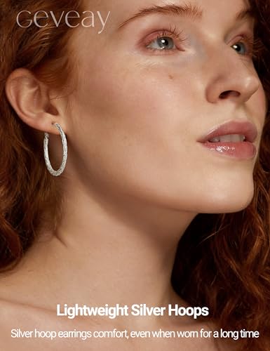 3MM Wide Silver Hoop Earrings for Women Hypoallergenic 925 Sterling Silver Post Hoop Earrings Lightweight Large Big Twisted Silver Hoop Earrings for Everyday Wear 30MM/40MM/50MM - color: 40MM Sillver