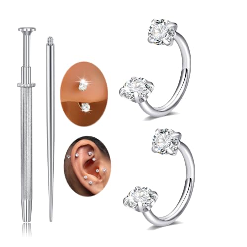 18 Nose Rings Studs Surgical Stainless Steel Hypoallergenic L Shaped Nose Piercing Jewelry for Women Men Silver Black Nostril Hoop Rings 18 Gauge - style: B2 - Horseshoe ring 18g 7mm usual silver