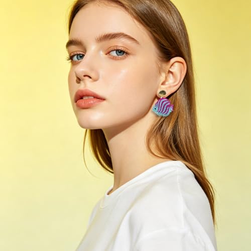 Cute Acrylic Tropical Fish Earrings Creative Parrot Hornbill Drop Dangle Earrings Stylish Animal Statement Earrings Daily Wear Jewelry for Women - color: Rosered Blue Fish
