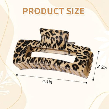 laxizar 4 Pcs Hair Clips 4.1 Inch Claw Clips Leopard Hair Accessories - color: leopard print 2