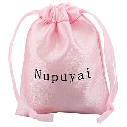 Nupuyai Natural Tumbled Stones Earrings for Women, Reiki Healing Crystal Long Dangle Hook Eardrop - color: #1-Purple