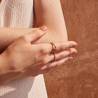 Valloey Rover Gold Rings for Women Non Tarnish Thumb Ring | 14k Gold Plated Adjustable Open Cross Wedding Rings Waterproof Fashion Statement Jewelry for Women Trendy Gift - color: 2Circle